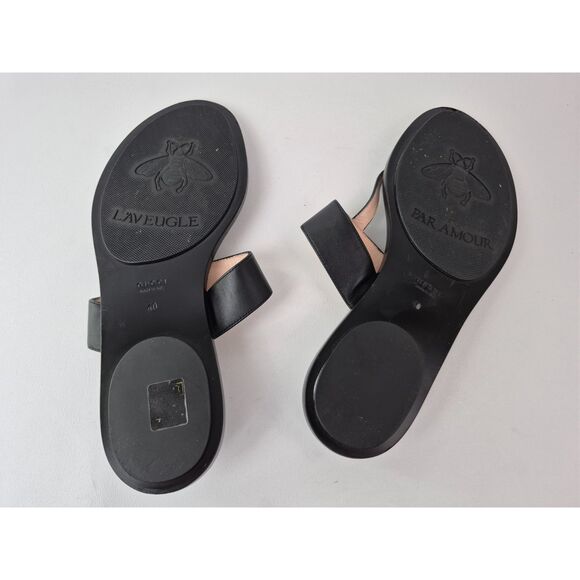 Gucci Women's Black Marmont Leather Thong Sandals Flip Flops Double GG Size 40 - Picture 2 of 6